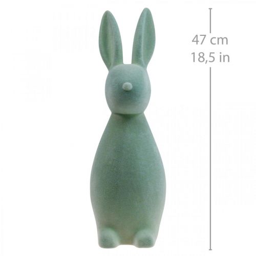 Artículo Conejito decorativo Conejito de Pascua decorativo – 2.ª opción – Flocado gris verdoso H47cm