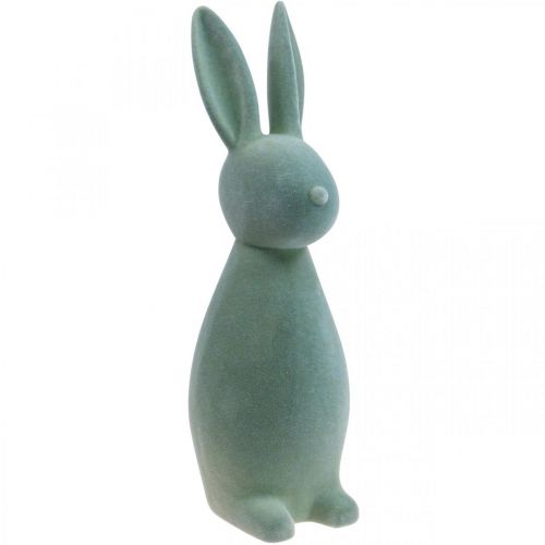 Floristik24 Conejito decorativo Conejito de Pascua decorativo flocado gris-verde Al.47cm