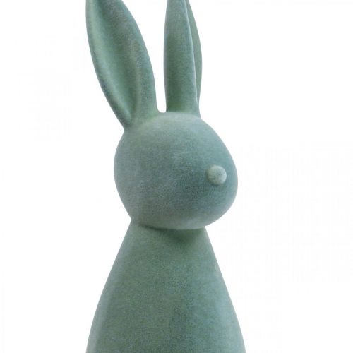 Artículo Conejito decorativo Conejito de Pascua decorativo flocado gris-verde Al.47cm