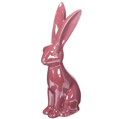 Floristik24 Figura de conejo de cerámica brillante para decoración de Pascua y primavera 37cm