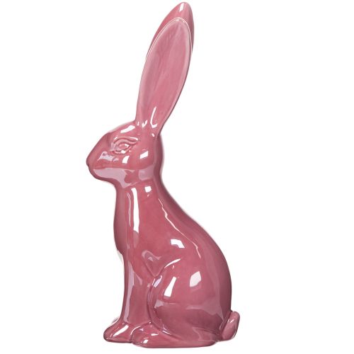 Artículo Figura de conejo de cerámica brillante para decoración de Pascua y primavera 37cm