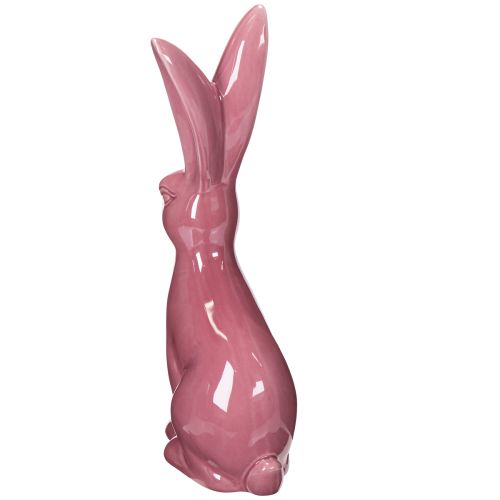 Artículo Figura de conejo de cerámica brillante para decoración de Pascua y primavera 37cm