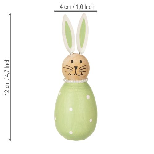 Artículo Figuras decorativas de conejo con diseño de huevo para una decoración primaveral del hogar, 12 cm, 3 piezas