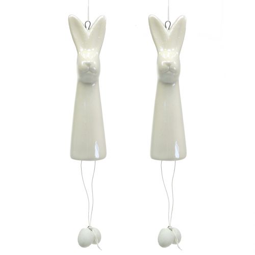 Floristik24 Conejito para colgar blanco 10cm 6pcs