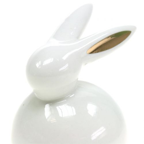 Floristik24 Figura de Pascua Conejo Blanco-Oro 8,5cm 4pcs