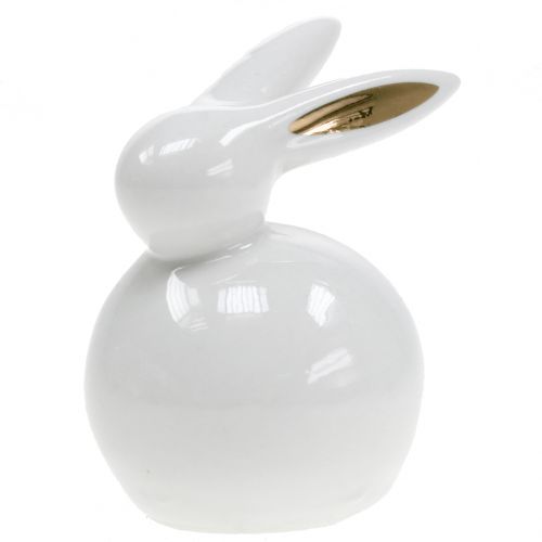 Floristik24 Figura de Pascua Conejo Blanco-Oro 8,5cm 4pcs