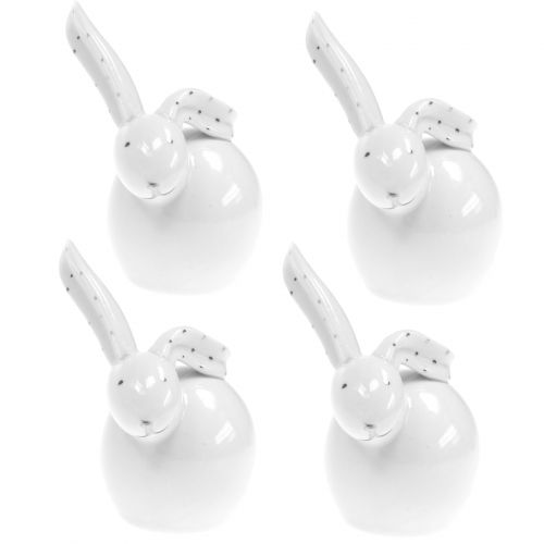 Floristik24 Conejo de cerámica blanco 8.5cm 4pcs