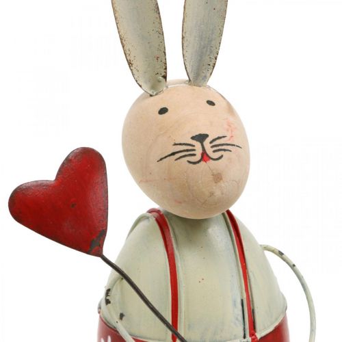 Artículo Conejito con asiento infantil Pascua madera, metal H21/23cm juego de 2