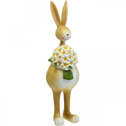 Floristik24 Conejo de Pascua con ramo de flores, decoración de Pascua, figura decorativa conejito H32cm