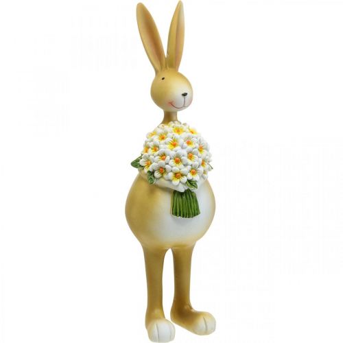 Floristik24 Conejo de Pascua con ramo de flores, decoración de Pascua, figura decorativa conejito H32cm
