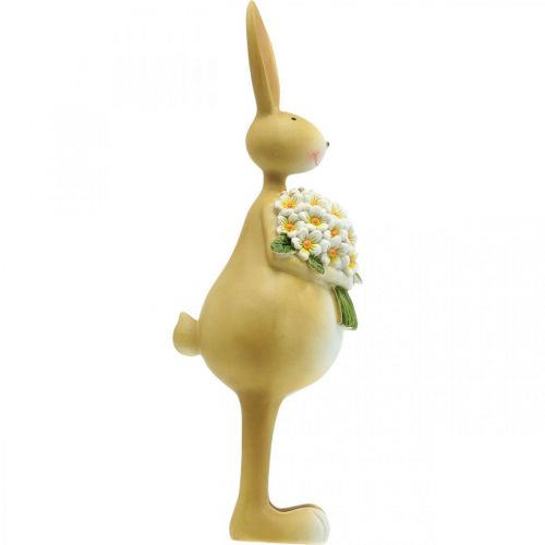 Floristik24 Conejo de Pascua con ramo de flores, decoración de Pascua, figura decorativa conejito H32cm
