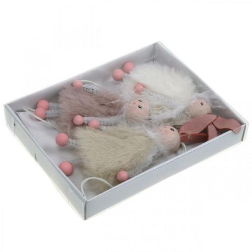 Floristik24 Conejitos, decoraciones de Pascua, colgantes de primavera, conejitos de Pascua para colgar beige, rosa, blanco H12.5cm 3pcs