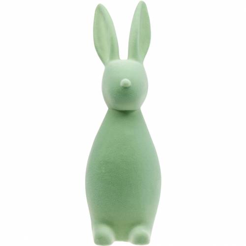Floristik24 Decoración de Pascua conejito 47cm verde flocado Conejito de Pascua decoración figura Pascua