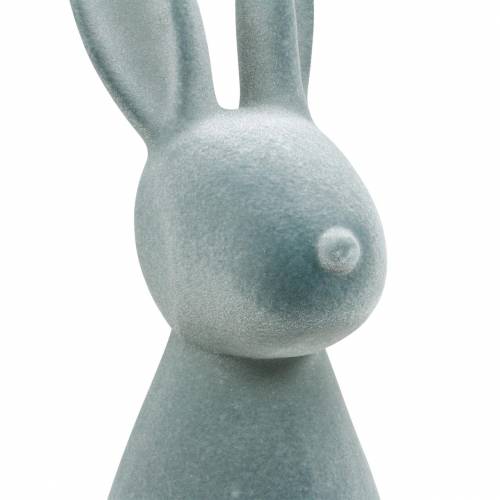 Floristik24 Conejito decorativo gris flocado 47cm Decoración de conejito de Pascua Pascua