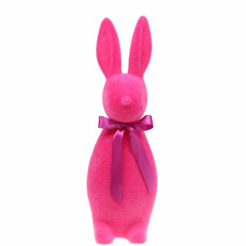 Conejito flocado rosa H42cm