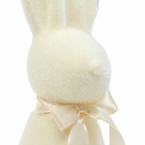 Floristik24 Conejito flocado blanco crema H49cm