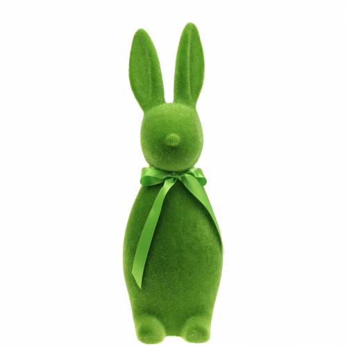 Conejo flocado verde H42cm