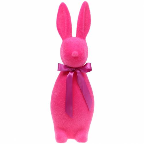 Floristik24 Conejito flocado rosa H49cm