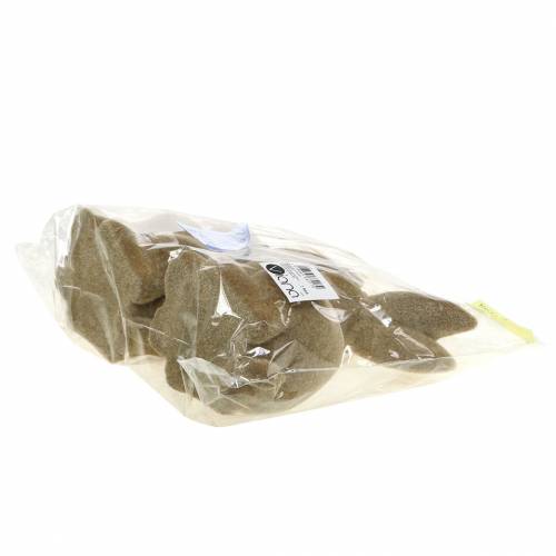 Artículo Decoración de Pascua conejito sentado flocado marrón Al. 19 cm 2 piezas