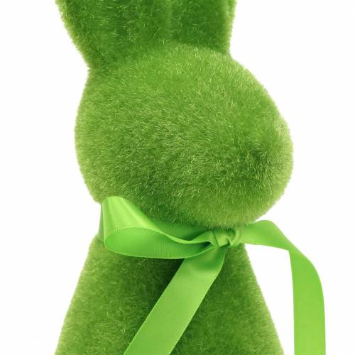 Floristik24 Conejito flocado verde 30cm 2uds