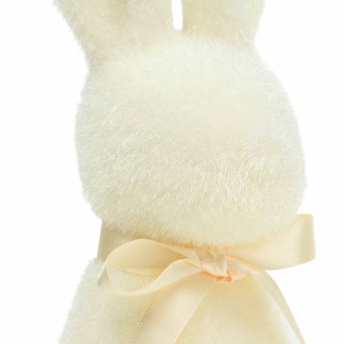 Floristik24 Conejo flocado blanco crema H30cm 2pcs