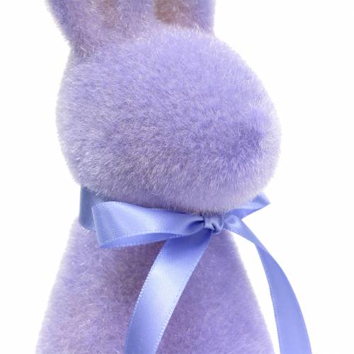 Floristik24 Conejito flocado Lila Púrpura H30cm 2pcs