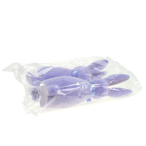 Floristik24 Conejito flocado Lila Púrpura H30cm 2pcs