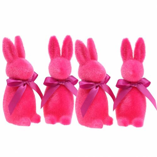 Floristik24 Bunny flocado rosa 16cm 4pcs