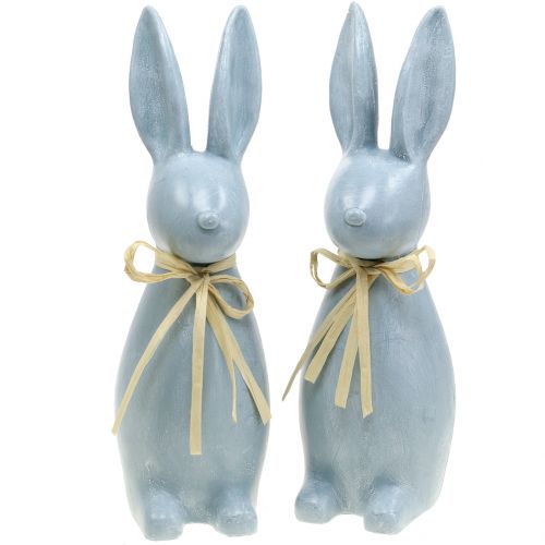 Floristik24 Conejitos de Pascua azules H29cm 2pcs