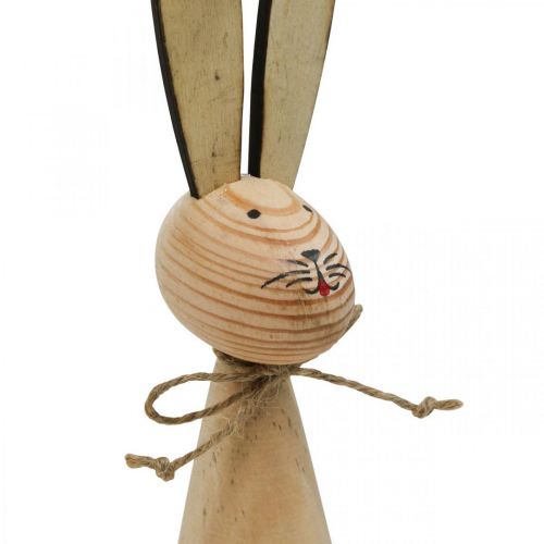 Floristik24 Conejitos de Pascua, decoración primaveral de madera, naturaleza de Pascua, blanco y negro H28cm juego de 2