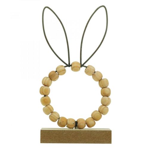 Floristik24 Decoración de conejo Decoración de mesa Pascua Cuentas de madera Decoración Óxido Ø6,5cm 6 uds