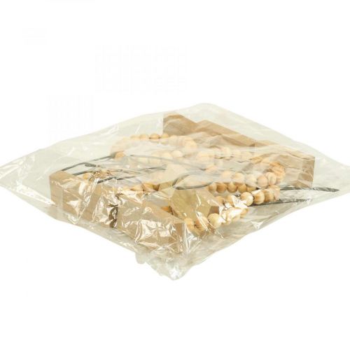 Artículo Decoración de conejo Decoración de mesa Pascua Cuentas de madera Decoración Óxido Ø6,5cm 6 uds