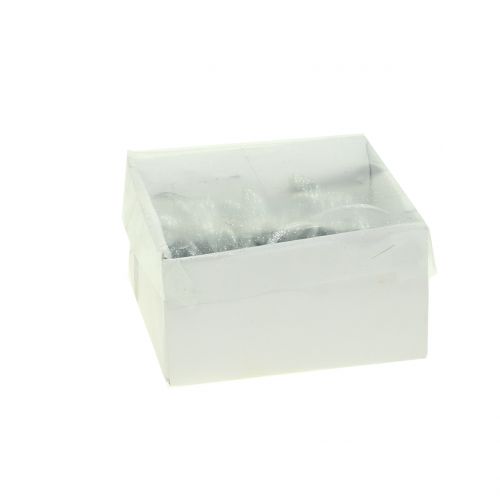 Floristik24 Conejito para colgar purpurina plateada 5cm 8pcs