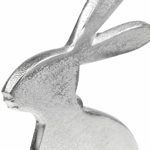 Floristik24 Soporte de conejito de Pascua con base de madera Conejito de Pascua de metal Decoración de Pascua