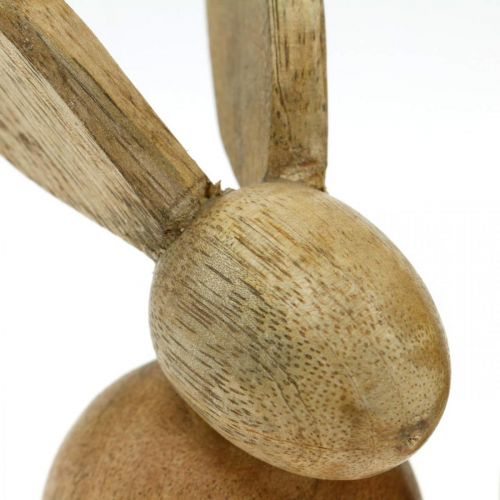 Floristik24 Decoración de Pascua conejito decoración de madera sentado conejito de Pascua naturaleza 12cm 4pcs