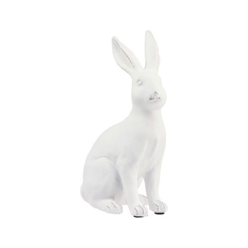 Conejito sentado conejito decorativo decoración de Pascua piedra artificial blanca Al. 22 cm