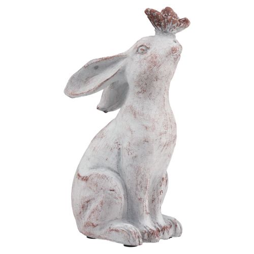 Floristik24 Conejo sentado piedra artificial decoración mariposa 14×10,5×26cm
