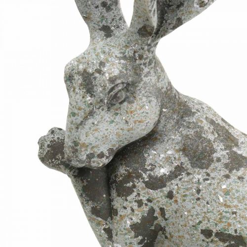 Floristik24 Conejo decorativo sentado aspecto piedra decoración de jardín Al. 31 cm