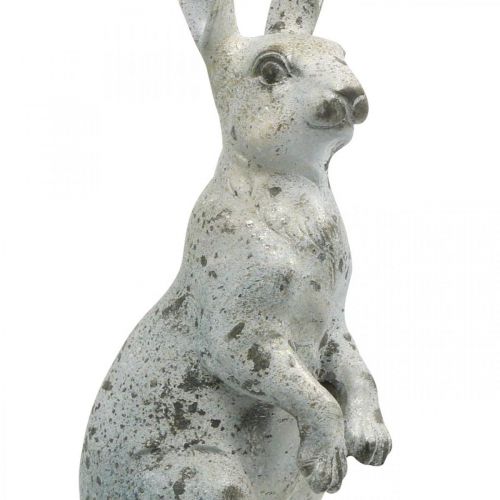 Artículo Conejo decorativo para Pascua, decoración primaveral con aspecto de hormigón, figura de jardín con detalles dorados, shabby chic Al. 42 cm