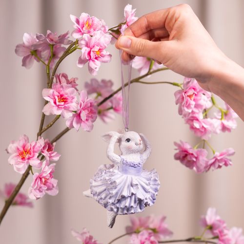 Artículo Colgantes de conejito bailarina, un detalle destacado para ramas de Pascua o árboles de Navidad, 12 cm, 2 piezas