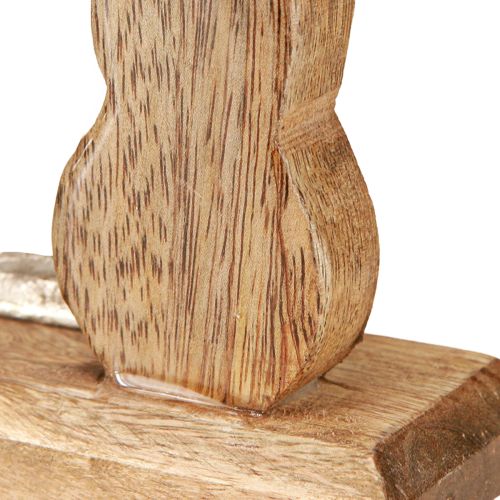 Artículo Conejo decorativo de metal y madera – Figura de Pascua moderna en diseño natural 22cm 2 uds