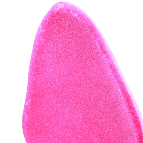 Floristik24 Orejas decorativas de conejito rosa para Pascua bastón flocado Al. 56 cm