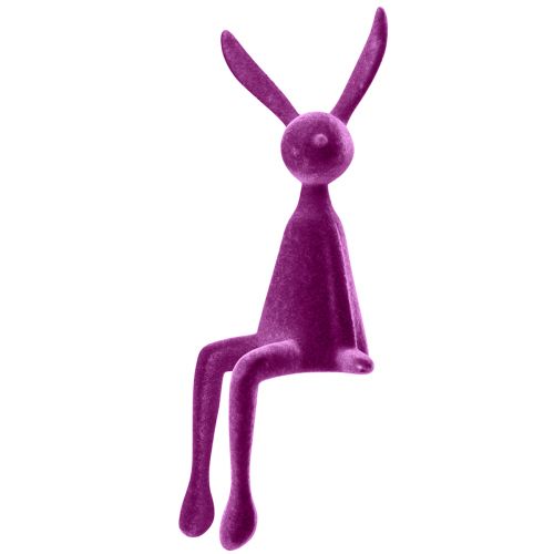 Artículo Conejitos de Pascua de colores flocados Rabbit Edge Sitters (segunda opción), 28 cm, 4 unidades