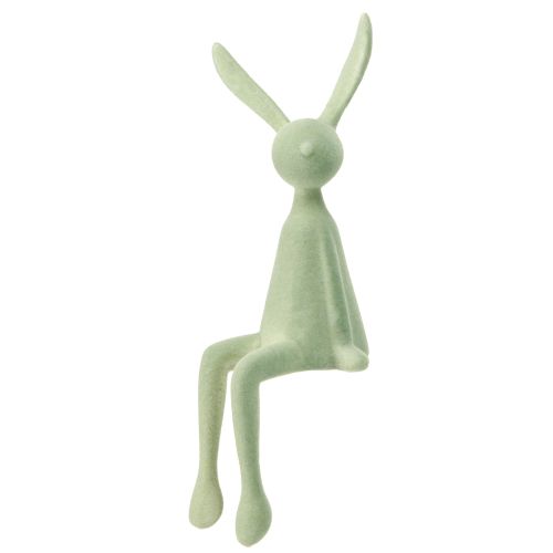 Floristik24 Taburete con borde de conejo de Pascua flocado – 2.ª opción – Verde marrón 28 cm 3 piezas