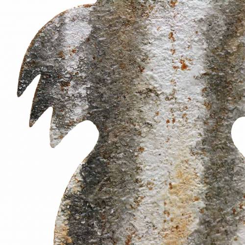 Floristik24 Conejito de Pascua para pegar óxido aspecto abedul metal 16,5 × 32 cm