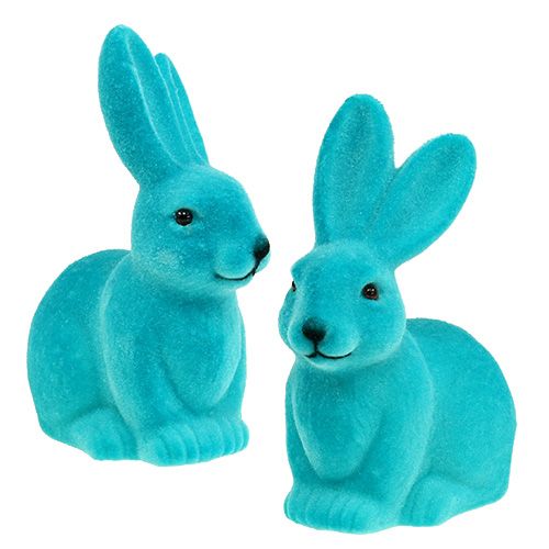 Liebre Turquesa 15,5cm flocado 4pcs