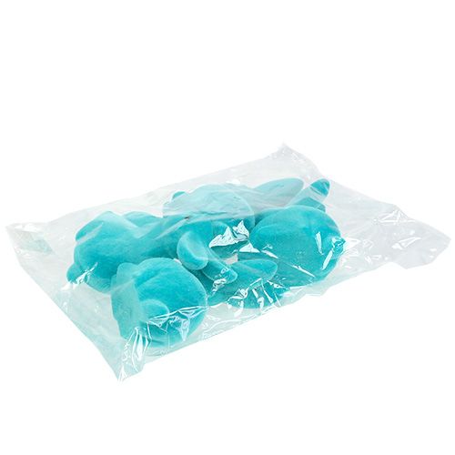 Floristik24 Liebre Turquesa 15,5cm flocado 4pcs
