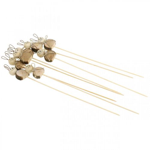 Floristik24 Tapón de flor de conejito madera óxido decoración de conejito de Pascua natural 8cm 8 piezas