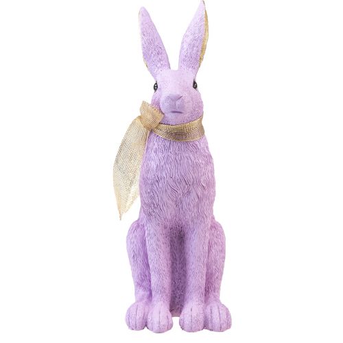 Artículo Figura de conejo conejito de Pascua conejo decorativo sentado oro violeta Al. 35 cm