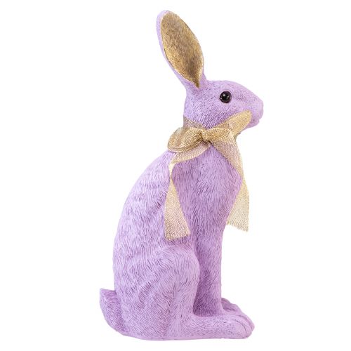 Floristik24 Figura de conejo conejito de Pascua conejo decorativo sentado oro violeta Al. 35 cm